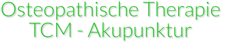 Osteopathische Therapie  TCM - Akupunktur